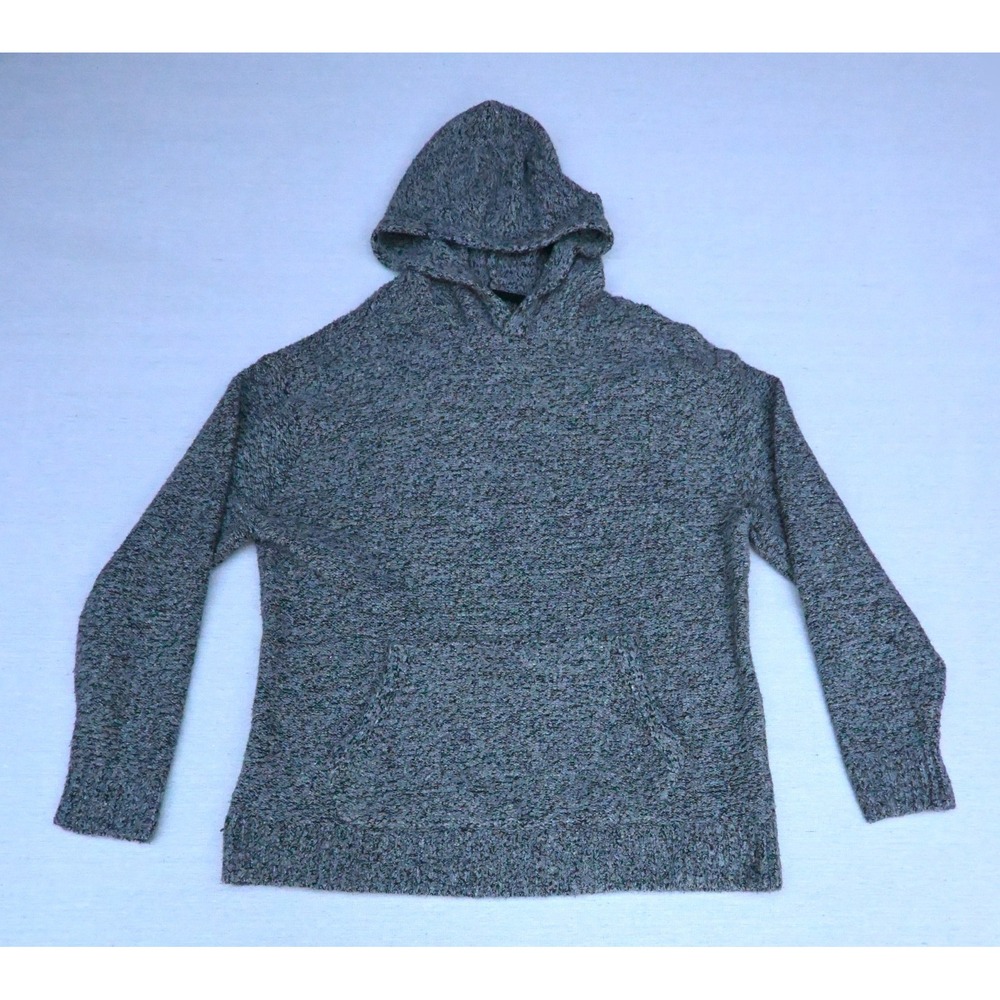Abercrombie and Fitch Mens L Grey Chunky Marled Cotton Hoodie Kangaroo Pocket